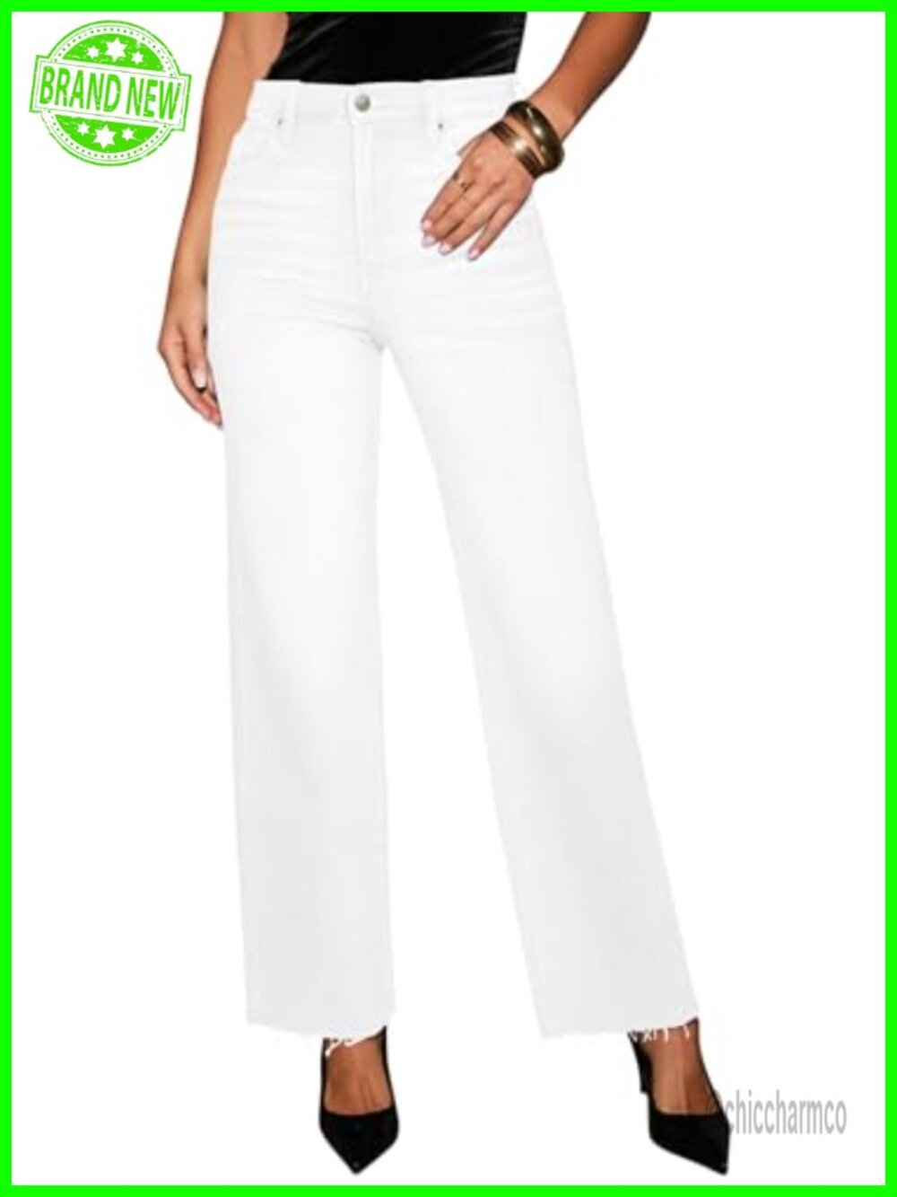 High Waisted Straight Leg Baggy Stretchy Jeans for Women